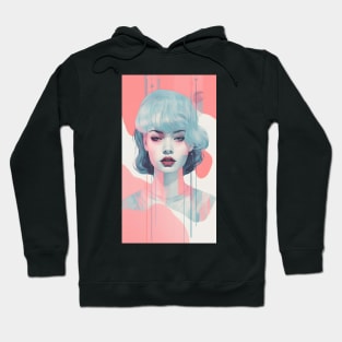 Ethereal Riso Lady: Grace in Print Hoodie